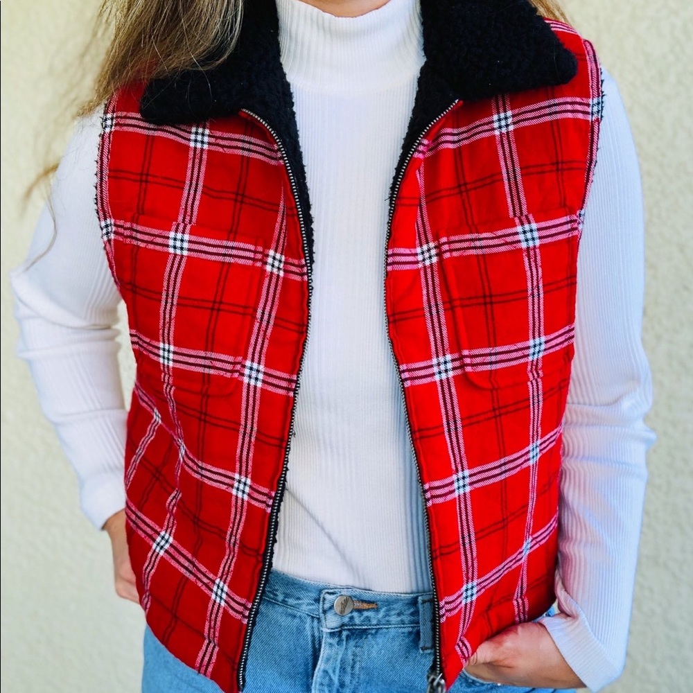 Reversible flannel vest